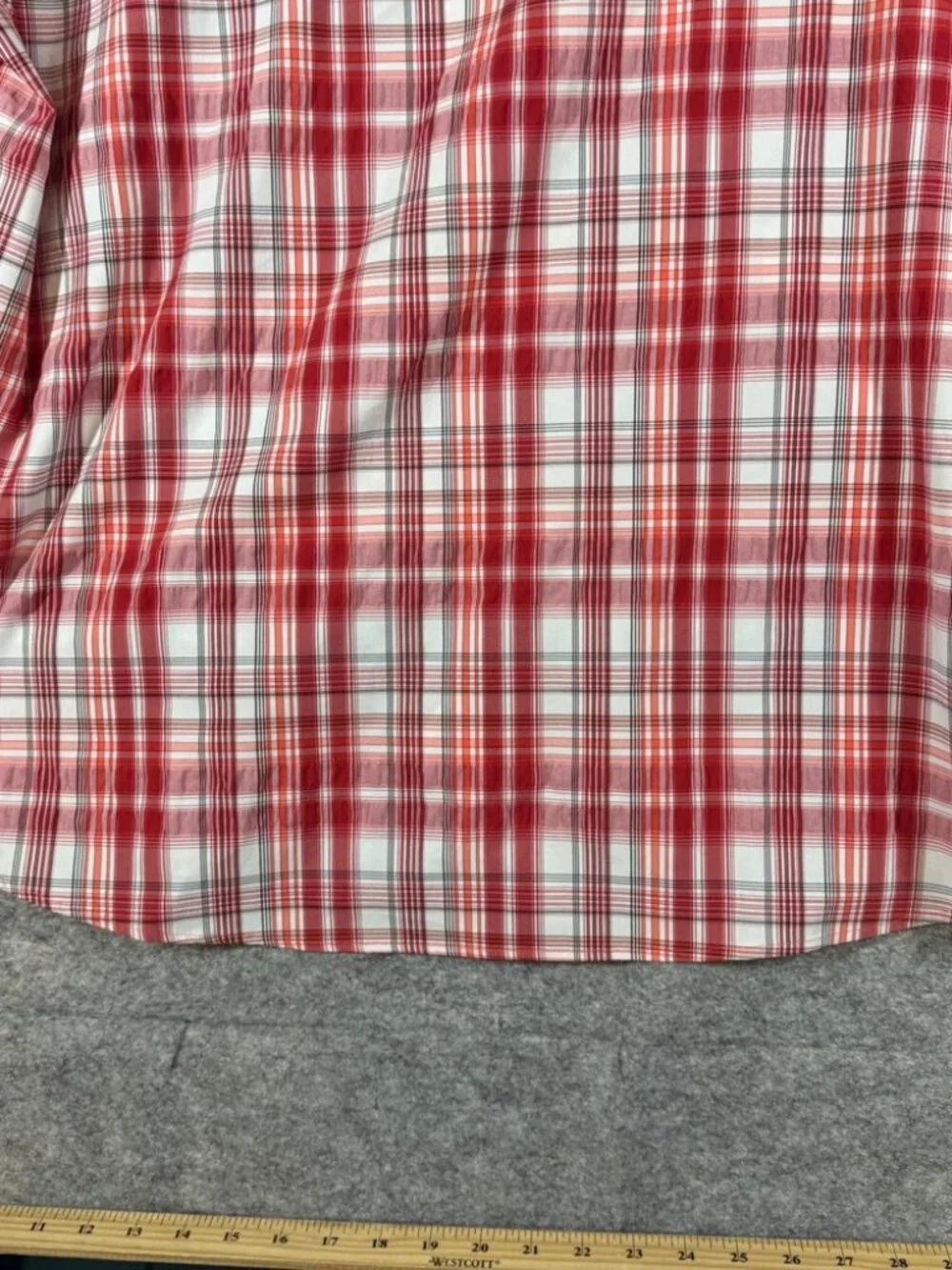 Woolrich Plaid Outdoor Button Down Shirt Red White Hiking Fishing Size XXL - Picture 10 of 14